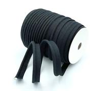 Craft Cult Medium 14mm Wide Plain Piping Bias Binding Piped Trim - 25 Metre Roll (2 - Black)