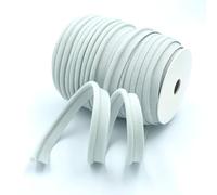 Craft Cult Medium 14mm Wide Plain Piping Bias Binding Piped Trim - 25 Metre Roll (3 - Light Grey)