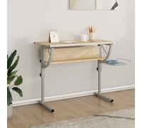 vidaXL Craft Desk Sonoma Oak&Grey 110x53x(58-87)cm Engineered Wood&Steel UK HOT