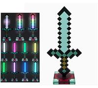 Craft Diamond Sword Light, 11 Colours, Rechargeable Lightsaber for Children, Miner Game Sword with Removable Base, 2-in-1 Sword LED Lights for Children, Gifts, Cosplay, Room & Party Decoration