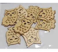 Craft Embellishments: Owls: Wooden: Pack of 8