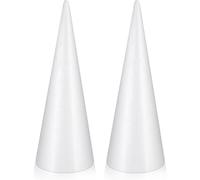 Craft Essentials White Polystyrene Foam Cones, 30cm Christmas Tree Shape for DIY Projects and Holiday Decor, 2 Pack