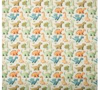 Craft Fabric - Cute 3D Dinos Dinosaurs - Digital Print Polycotton Fabric Material Metre