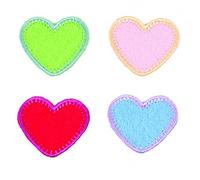 Craft Factory Iron or Sew On Fabric Motif Applique 4 Hearts - Each
