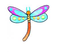 Craft Factory Iron or Sew On Fabric Motif Applique Dragonfly - each