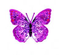Craft Factory Iron or Sew On Fabric Motif Applique Pink Sequin Butterfly - each