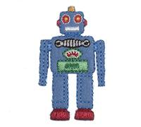 Craft Factory Iron or Sew On Fabric Motif Applique Robot - each