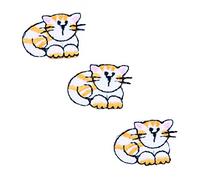 Craft Factory Iron or Sew On Fabric Motif Applique Three Cats - per pack of 3