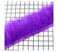 Craft Feathers 1/2Meters Feathers Trim Ribbon 10-15CM Colorful Plumes Fringes for Carnival Clothing Decoration Crafts(Purple,2.0m)