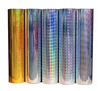 Craft Film Self-Adhesive Artist Film Plotter Film Hologram Oilslick Glitter Film Sticker Plot Film (Flakes Gold, 30.5 cm Width)