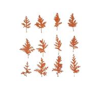 Craft Flowers 12pcs Handmade Flowers Plant Leaves, 4-7cm Artemisia Dried for Epoxy Resin, Dry Leaf Material Package(Orange)