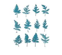 Craft Flowers 12pcs Handmade Flowers Plant Leaves, 4-7cm Artemisia Dried for Epoxy Resin, Dry Leaf Material Package(Lake Blue)