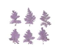 Craft Flowers 12pcs Handmade Flowers Plant Leaves, 4-7cm Artemisia Dried for Epoxy Resin, Dry Leaf Material Package(Light Purple)