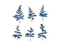 Craft Flowers 12pcs Handmade Flowers Plant Leaves, 4-7cm Artemisia Dried for Epoxy Resin, Dry Leaf Material Package(Sapphire)