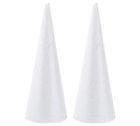 Craft Foam 2pcs Foam Cones for Crafts Cone Large Christmas Tree Cone Foam Shape Statue for DIY Craft Project Christmas Tree Table Centerpiece Wreath Rings 30cm