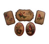 Craft For Occasions Christmas Card Toppers Vintage Birds 5 Pack