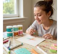 Craft Glitter Paste Set, 50ml Jars, 6 Vibrant Colors - Ocean Blue, Watermelon Pink, Pink Lemonade, Tangerine Orange, Pool Turquoise, Lime Green
