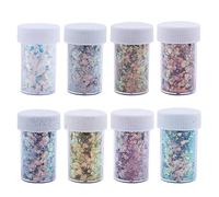 Craft Glitter Set 8 Colors Resin Cup Rainbow Film Suitable for Body Face Nail Art Color Powder for Resin