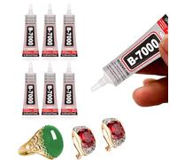 Craft Glue for Jewelry Making,6PCS Jewellery Glue, B7000 Glues,B7000 Glues Clear Adhesive,Jewelrys Bead Adhesive,for Rhinestones Fabric,Glass,Leather (Jewelry glue)