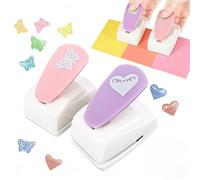 Craft Hole Punch, Paper Punches for Craft, Butterfly Heart Hole Punch, DIY Circle Cutters, Mini Hand Single Punches for Card Making, Scrapbooking & Paper Crafts Arts Fun Projects(Butterfly + Heart)