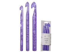 Craft Hooks - 15mm 12mm 10mm Lightweight Crochet Hook Set | Crystal Glitter Finish Quality Knitting Accessories Perfect During Thread Stitching, Creations