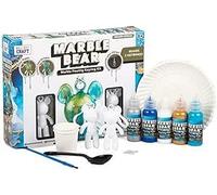 Craft Hub Marble Bear Series 1 Marble Pouring Keyring Kit, Design and Paint Your Own Bear, Metallic