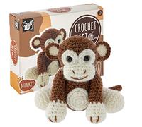 Craft ID Monkey Crochet Set | Amigurumi Set | Crochet Pack | Crochet Hook Set Children and Adults | Crochet Packages Cuddly Toys | Crochet Set Animals | Experienced Crocheters