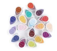 Craft Ink Pad Stamps DIY 40 Color Assorted Ink Pads for Stamping Scrapbooking Card Making Water Drop Stamping Oil Based Sponge Ink Pad for Paper Fabric Leather Wood Dark Surfaces