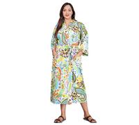 CRAFT KALA Nighty Robe Kimono NightGown for Women Robes Shrug Wear Female Cotton Kaftan Bath Robe Suit Sleepshirts Free Size (White)