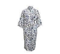 CRAFT KALA Women's Kimono Robe Long Robes with Colorful Floral Printed Green Kimono Nightgown (Multicolor,white)