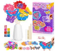Craft Kits for Kids - Poke-In Art DIY Flower Bouquet, Gifts for 4 5 6 7 8 9 10 Year Old Girls, Mess-Free Creative Activity Craft Sets, Birthday Presents, Party Favors, Educational Toys, Home Décor
