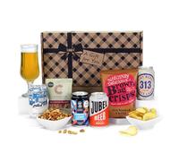 Craft Lager Beer Gift Set - 4x330ml UK Craft Lagers with Crisps & Nuts - Birthday, Thank You & Beer Lover Gifts for Men (Standard Box)