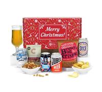 Craft Lager Beer Gift Set - 4x330ml UK Craft Lagers with Crisps & Nuts - Birthday, Thank You & Beer Lover Gifts for Men (Standard, Merry Christmas)