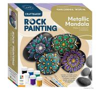 Hinkler - CraftMaker Paint Your Own Metallic Rocks - Rock Painting Complete Starter Kit - Arts and Crafts for Everyone - Gift for Art Lovers - Includes Stones, Metallic Paint and More