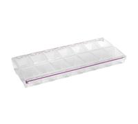 CRAFT MATES Bead Organizer and Plastic Storage Containers For Crafts, Buttons, Pins and More, 14 Locking Compartments, 3XL, Clear Lids