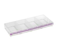 CRAFT MATES Bead Organizer and Plastic Storage Containers For Crafts, Buttons, Pins and More, 4 Compartments, 2XL, Clear Lids