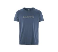 Craft Men's Core Essence Logo Tee Lake - Breathable T-Shirt L Made of Recycled Polyester - Functional Shirt Short Sleeve for Fitness, Hiking & Outdoor Training