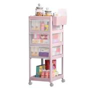 Craft Organizers and Storage, Rolling Storage Cart with Hanging Boxes, Storage Organizer for Art Supplies, Drawer Top Organizer for Small Parts(Pink)