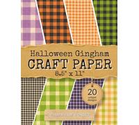 Craft Paper Book - Halloween Gingham Patterns: 20 unique patterns, double-sided, 8.5" x 11" booklet for scrapbooking, junk journaling, collage, card making, and other paper crafts