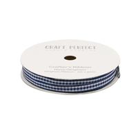 Craft Perfect Gingham Ribbon 5mmX5m-Navy