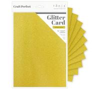 Craft Perfect Glitter Cardstock 8.5"X11" 5/Pkg-Sherbert Lemon