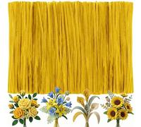 Craft Pipe Cleaners Chenille Stems, 100 Pieces Bulk Set for DIY Arts Crafts Decorations, Wedding Centerpieces, Floral Arrangements, Gift Wrapping Supplies - Soft, Bendable (100, Yellow)
