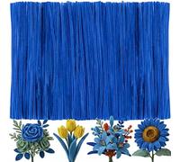 Craft Pipe Cleaners Chenille Stems, 100 Pieces Bulk Set for DIY Arts Crafts Decorations, Wedding Centerpieces, Floral Arrangements, Gift Wrapping Supplies - Soft, Bendable (100, Blue)