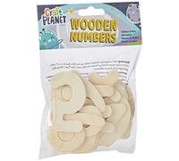 Craft Planet 20-Piece Natural Wooden Number, Beige