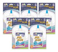 Craft Planet - 240 ml X Pack of 5 - White Strong, Tacky PVA All Purpose Glue for Kids Art, Toddler & Box Refill, School Supplies, Woodwork, Home, DIY, for Paper, Wood, Materials