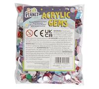 Craft Planet Acrylic Gems Assorted 70g, Diamond Rhinestones Scattering Gemstones for Crafts, Weddings, Table Decorations, Vase Filling, Embellishment Stones, Plastic Gemstones for Arts and Crafts