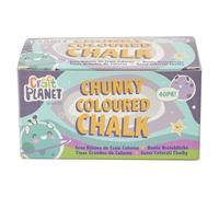 Craft Planet Chunky Chalk, Multicoloured, Pack of 40, Art & Craft Fun, Kids, Drawing, Pavement, Playground, School, Home, Garden, Games, Paper