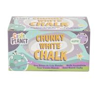 Craft Planet Chunky Chalk, White, Pack Of 40, Art & Craft Fun For Kids, Drawing, Pavement, Playground, School, Home, Garden, Games, Paper