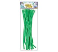 Craft Planet Coloured Pipe Cleaners 300mm 20 Pack Green, Long Chenille Stems, Craft Supplies, Wire Pipecleaners, Fluffy Tinsel Wands For Crafts, Crafting Pipes, Autumn, Christmas