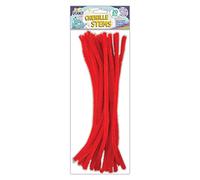 Craft Planet Coloured Pipe Cleaners 300mm 20 Pack Red, Long Chenille Stems, Craft Supplies, Wire Pipecleaners, Fluffy Tinsel Wands For Crafts, Crafting Pipes, Autumn, Christmas